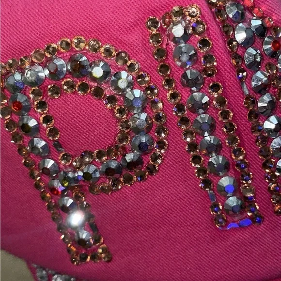 Vintage Victoria’s Secret PINK embellished studs bling Baseball Cap fashion Hat - Picture 6 of 9